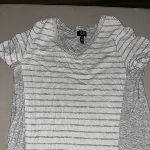 Dressy, soft, grey and white tee